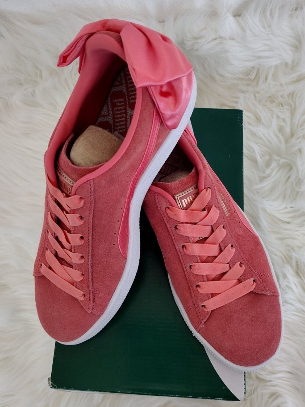 PUMA-(Women’s size 8) Suede Bow 'Shell Pink' Tennis